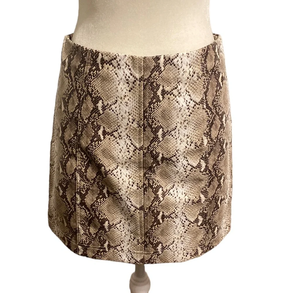 SNAKESKIN Python faux leather mini skirt